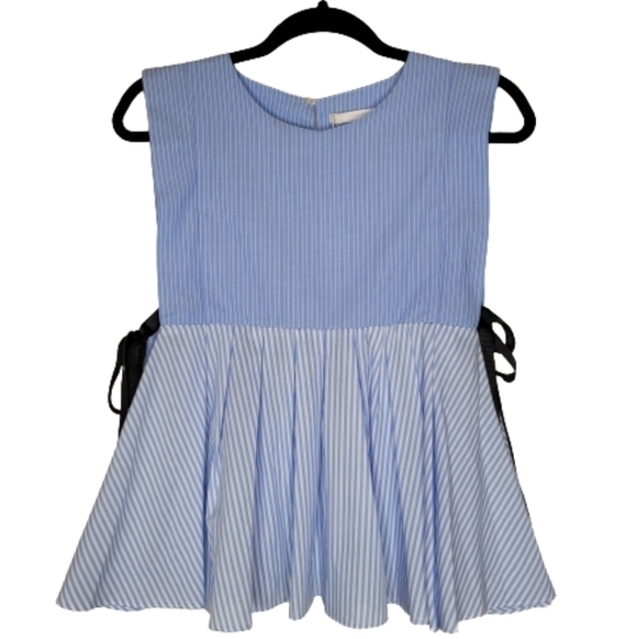 Zara Tops - Zara Blue and White Striped Peplum Top